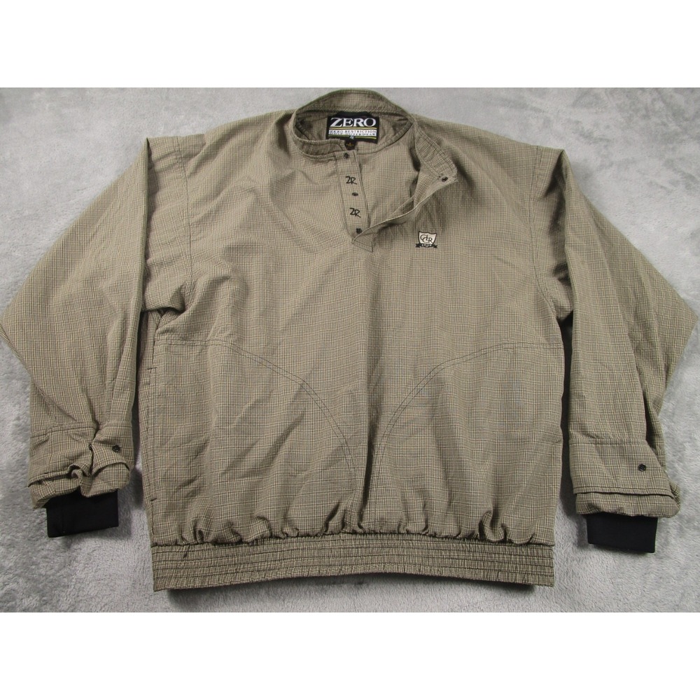 Zero Restrictions Sweater Mens Large Brown Plaid Golf‎ Outdoor Pullover